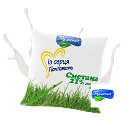 Сметана 21% плівка 0.35кг 21 доба, шт