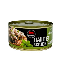 Консерва Паштет с укропом и базиликом (ж/б) 225 г/12 шт кт ТМ "Тернопольский мясокомбинат"