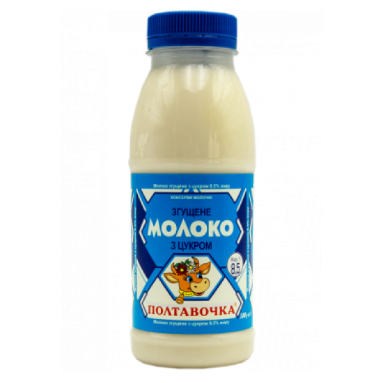 Молоко згущене з цукром 8,5% 380г/ 15 шт пет сд ТМ "Полтавочка" Молоко згущене з цукром 8,5% 380г/ 15 шт пет сд ТМ "Полтавочка"