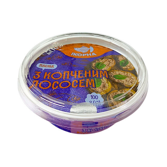 Паста з копченим лососем 100 г / 24 шт ТМ "ІКОРНА"