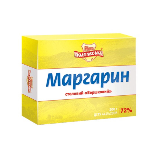 Маргарин столовий "вершковий" 72% 200 г / 18 шт ТМ Поляна смаку Регал Маргарин столовий "вершковий" 72% 200 г / 18 шт ТМ Поляна смаку Регал