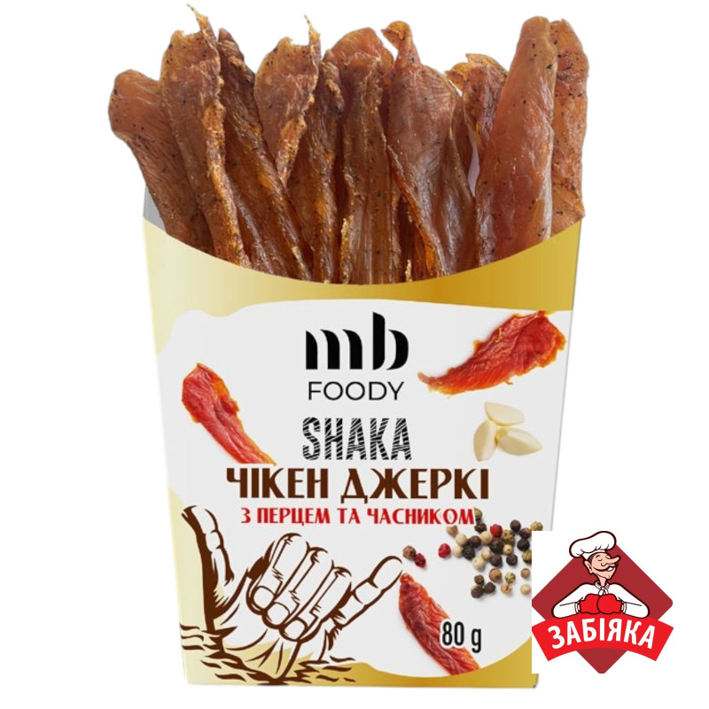Чікен Джерки з перцем та часником 80 г/12 шт TM MB Foody