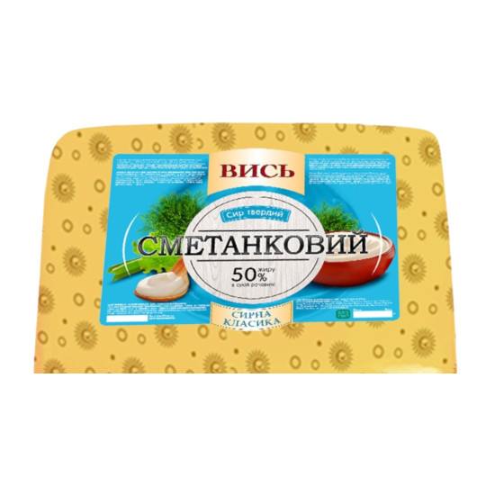 Сир твердий "Сметанковий сімейний" 50% ст ТМ Вись Сир твердий "Сметанковий сімейний" 50% ст ТМ Вись