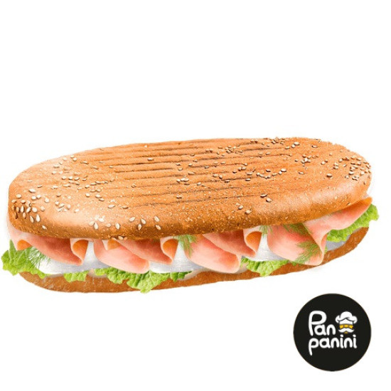 "Паніні Гранд Шинка з моцареллою 220 г бн ТМ Pan panini "Паніні Гранд Шинка з моцареллою 220 г бн ТМ Pan panini