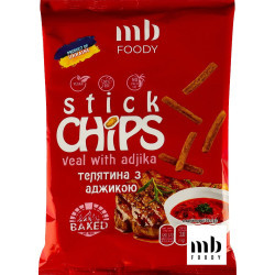 "Сухарики Stick  зі смаком телятини з аджикою 55 г/9 шт TM MB Foody