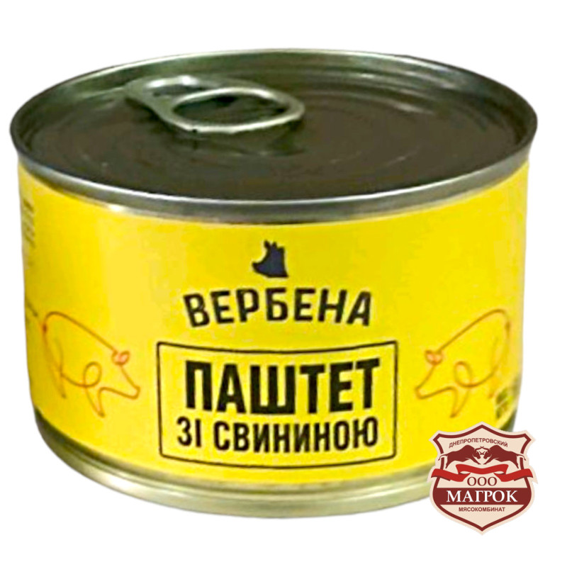 Консерва Паштет зі свининою ж/б 0,16 г / 16 шт кт ТМ Вербена