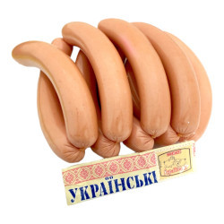 Сосиска УКРАЇНСЬКА варена 1/с 0,6 кг ТМ Моя ковбаска Сосиска УКРАЇНСЬКА варена 1/с 0,6 кг ТМ Моя ковбаска