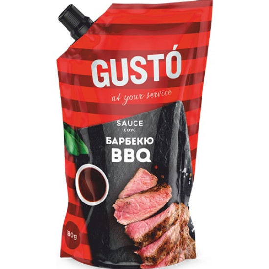 Соус Барбекю/BBQ дой/пак 180 г / 20 шт Gusto Соус Барбекю/BBQ дой/пак 180 г / 20 шт Gusto