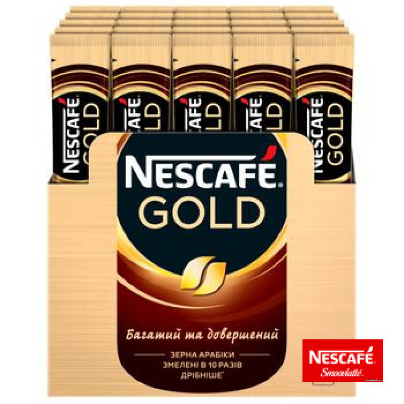 Кофе растворимый с добавлением молотого в стиках Nescafe Gold 25 х 2 г